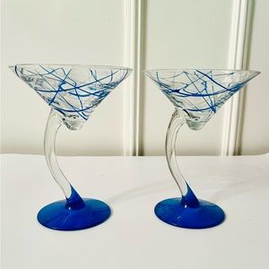 2 Swerve splatter paint martini glasses